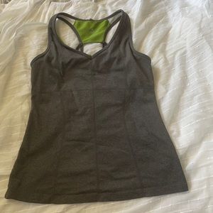 Athleta Equator Racerback Tank Charcoal Green